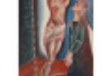 MARIO MENDONÇA (1934),  - Mário Mendonça. Crucificação com Tapete Vermelho. Óleo s/ tela, ass. dat. 1981 e ass, dat, titulado e com cachê do Cláudio Gil Studio de Arte no verso