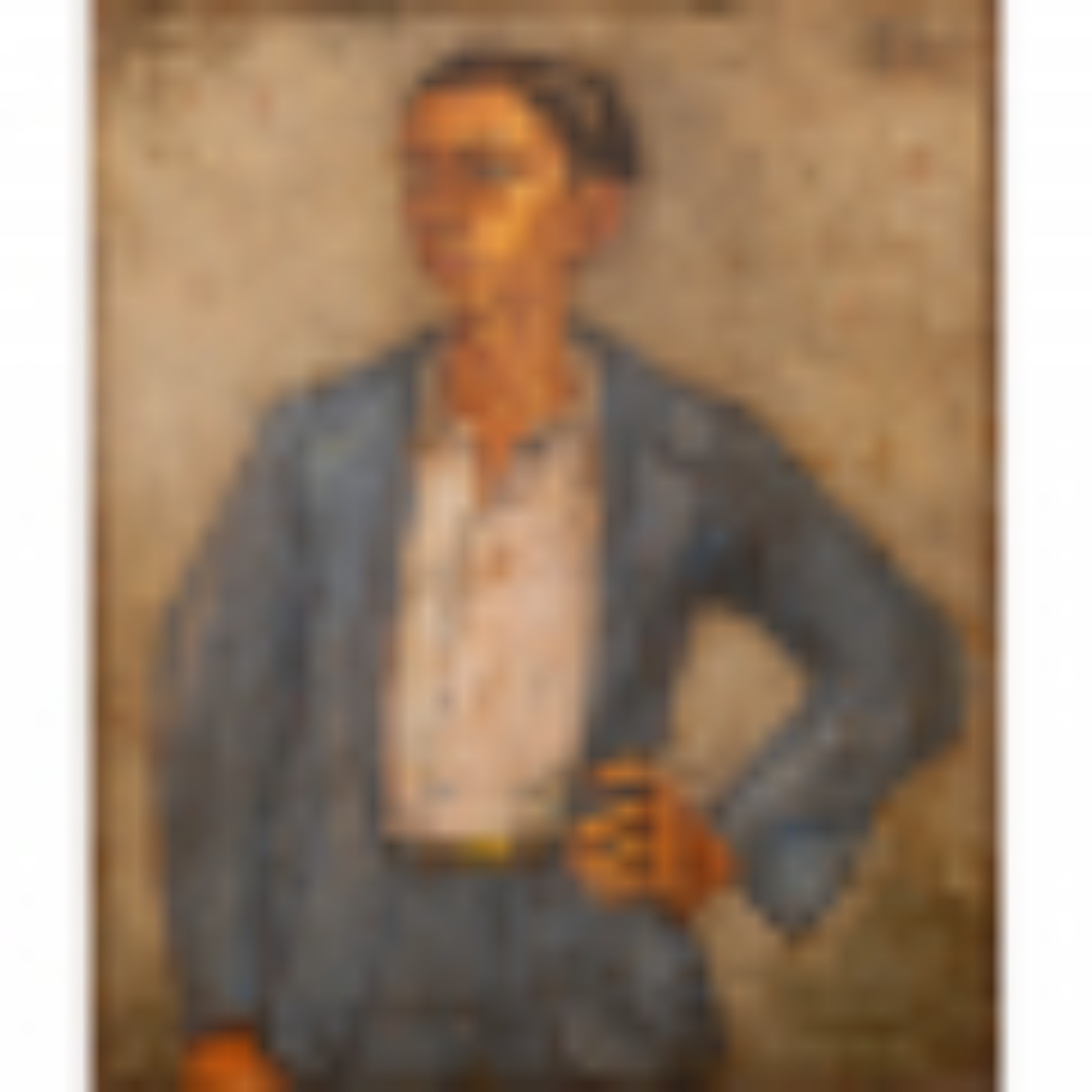 Sigaud, Eugênio. Retrato de um Carioca. Encáustica e óleo s/ cartão... - foto 2 de 3