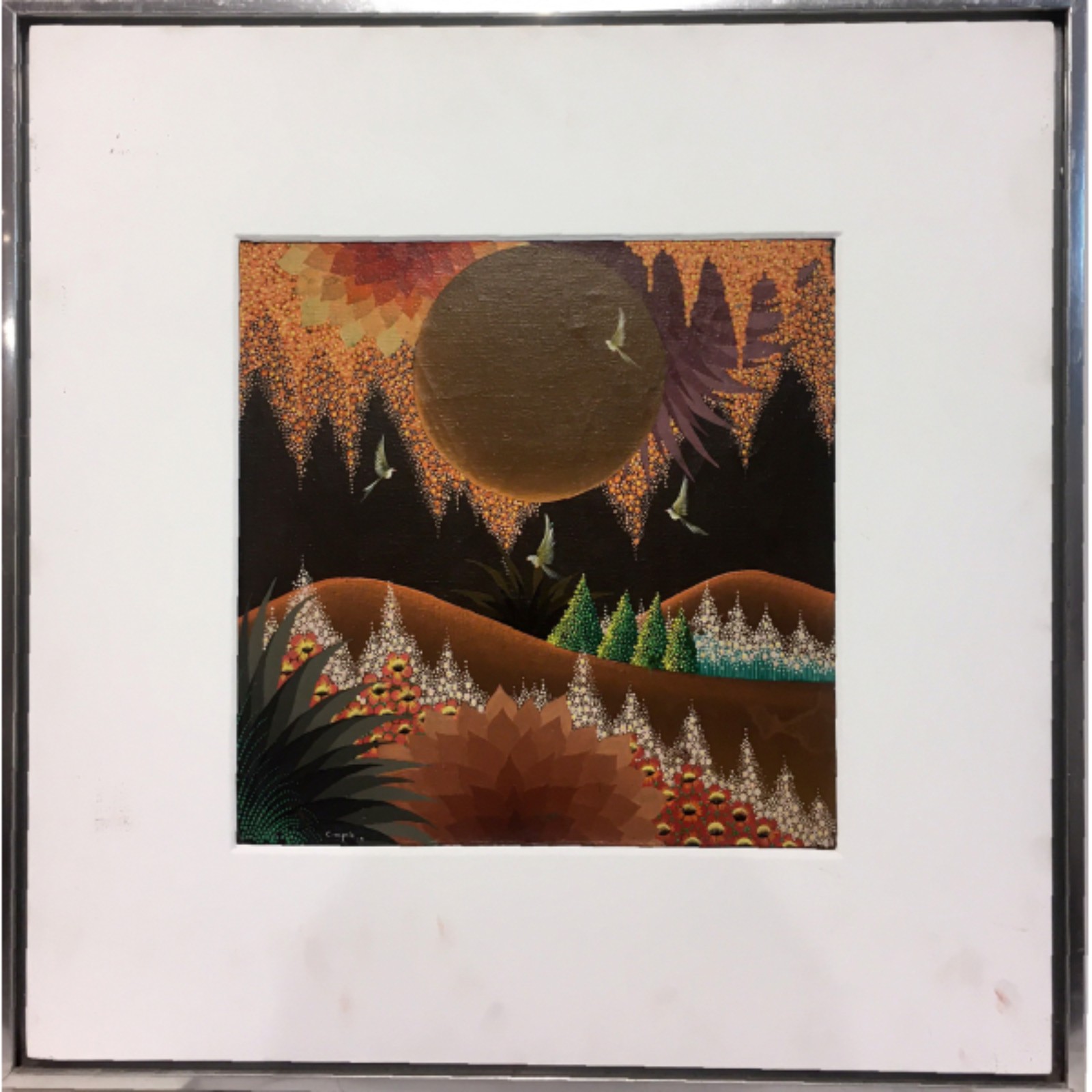 Mario Campelo - Paisagem. Acrílica s/ tela, ass. dat. 1977 inf. esq...