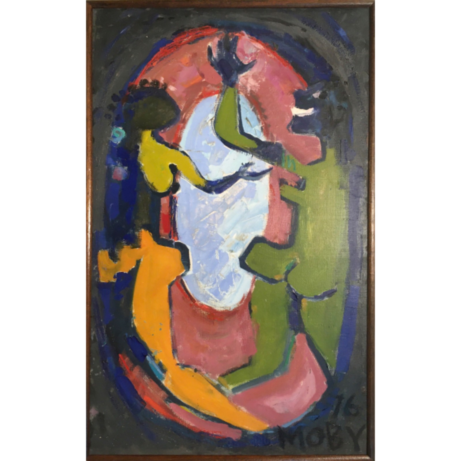 Mogens Osterbye (MOBY) - Figuras. Óleo s/ tela, ass. inf. dir...