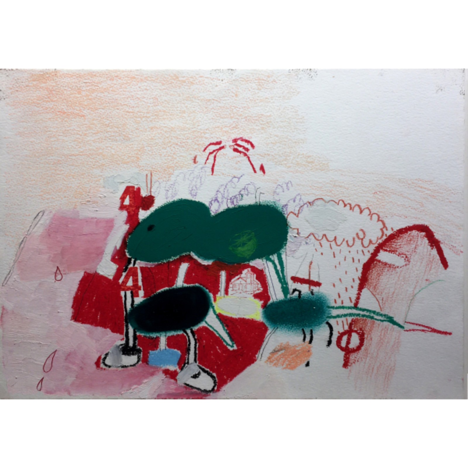 Rafael Carneiro - Óleo e pastel s/ cartão, ass. dat. 2018 no verso...
