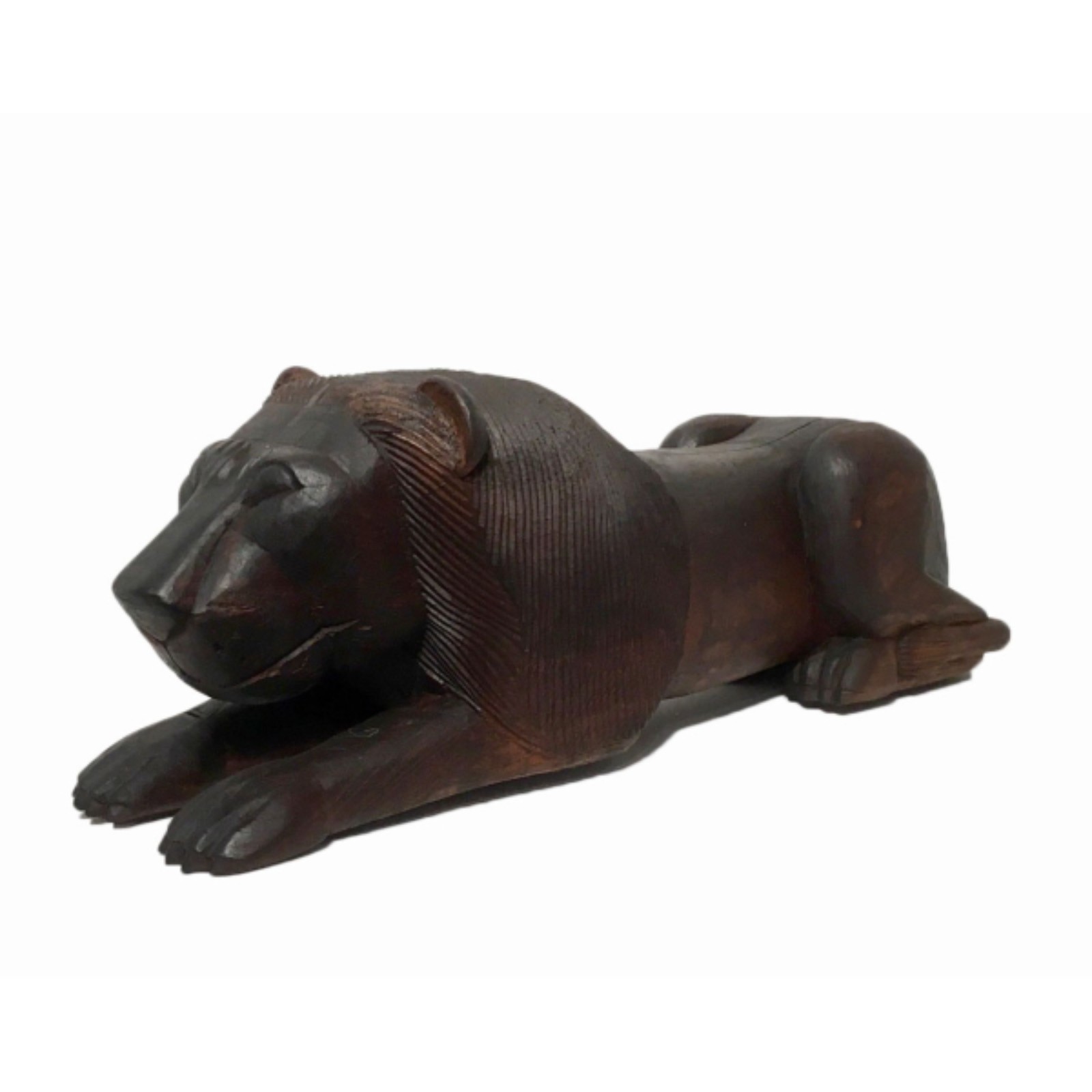 Vicentina Julião - Leão. Escultura em madeira, ass. parte inf. 54 x...