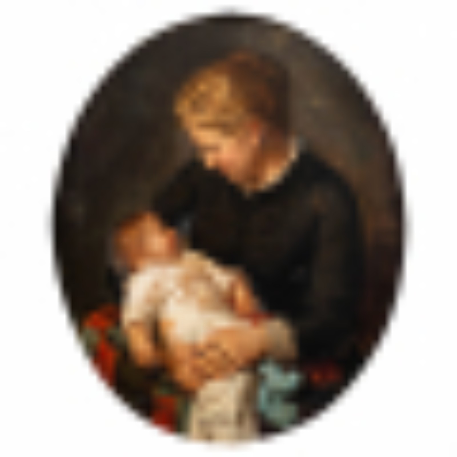 Karl Ernst Papf. Retrato de Helene e Gustavo Papf. Óleo s/ tela, ass... - foto 2 de 5