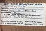 Gerson de Souza (1926-2008), Garotas na Espera - Óleo s/ chapa madeira, ass. inf. esq. e ass. dat. Julho 2000 sit. Rio e tit. com inscrições do artista e etiqueta do Museu Internacional de Arte Naif 