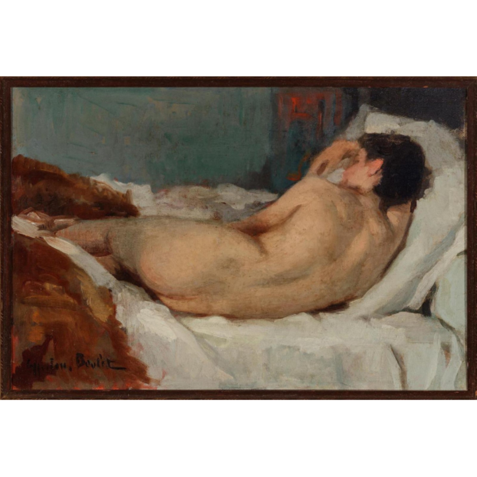 Cyprien Eugène Boulet. Nu. Óleo s/ chapa de madeira, ass. inf. esq... - foto 1 de 2