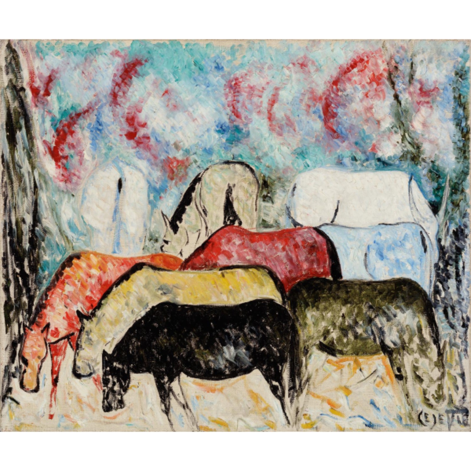 Giuseppe Cesetti. Óleo s/ tela, ass. inf. esq. 53,5 x 61cm - foto 1 de 2