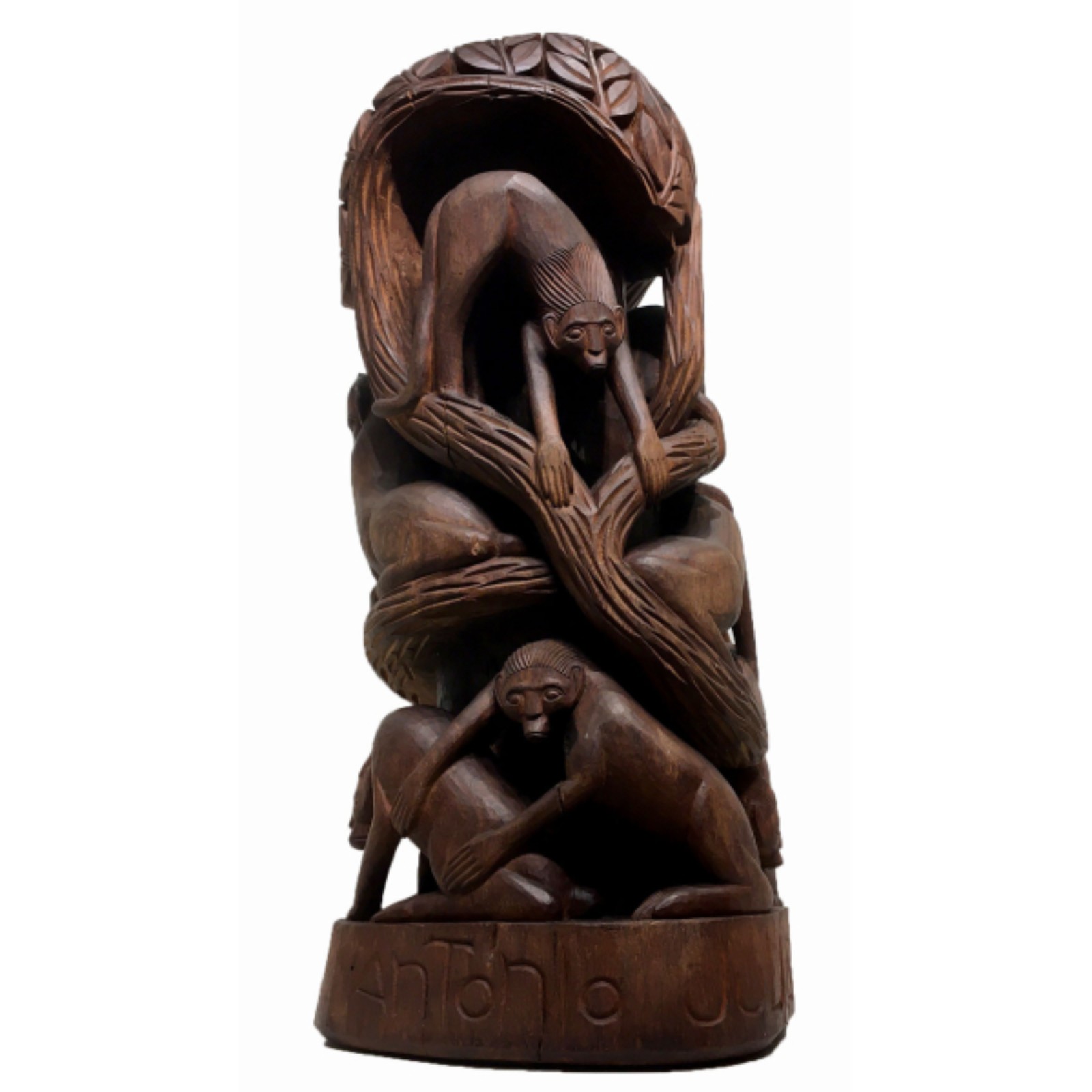 Antonio Julião - Coluna de animais. Escultura em madeira maciça, ass... - foto 2 de 2