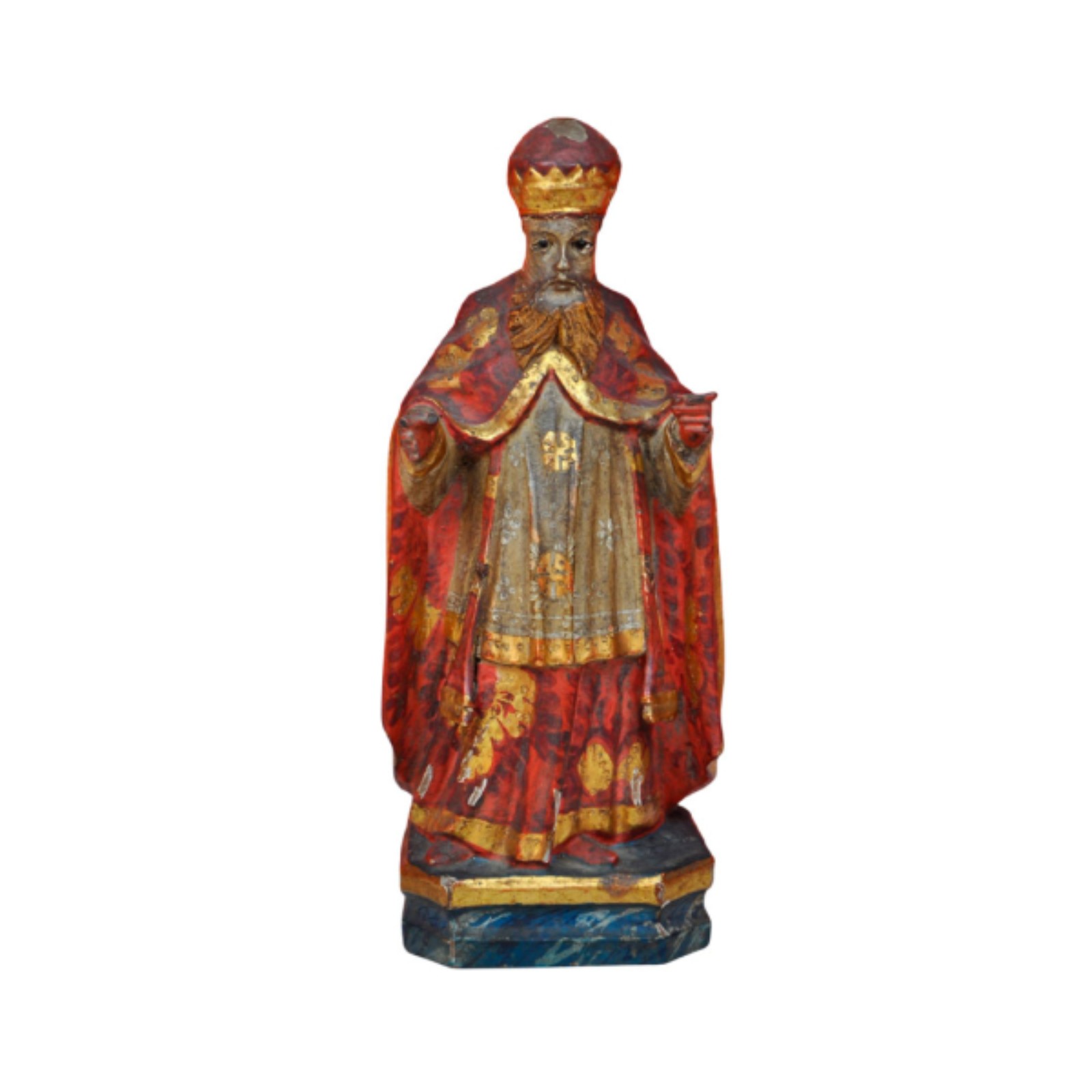 Santo. Imagem esculpida em madeira policromada. Brasil, sec. XIX. 22... - foto 1 de 2