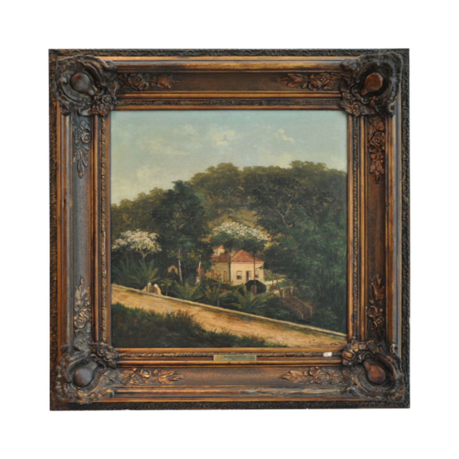 . Casa na Floresta da Tijuca. Óleo s/ tela, ass. dat. 1899 inf. dir... - foto 1 de 2
