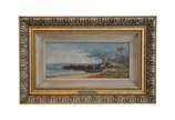 Ribeiro, Francisco Joaquim Gomes. Paisagem mari... - Ribeiro, Francisco Joaquim Gomes. Paisagem marinha. Óleo s/ tela, ass. inf. dir. 14,5 x 32cm