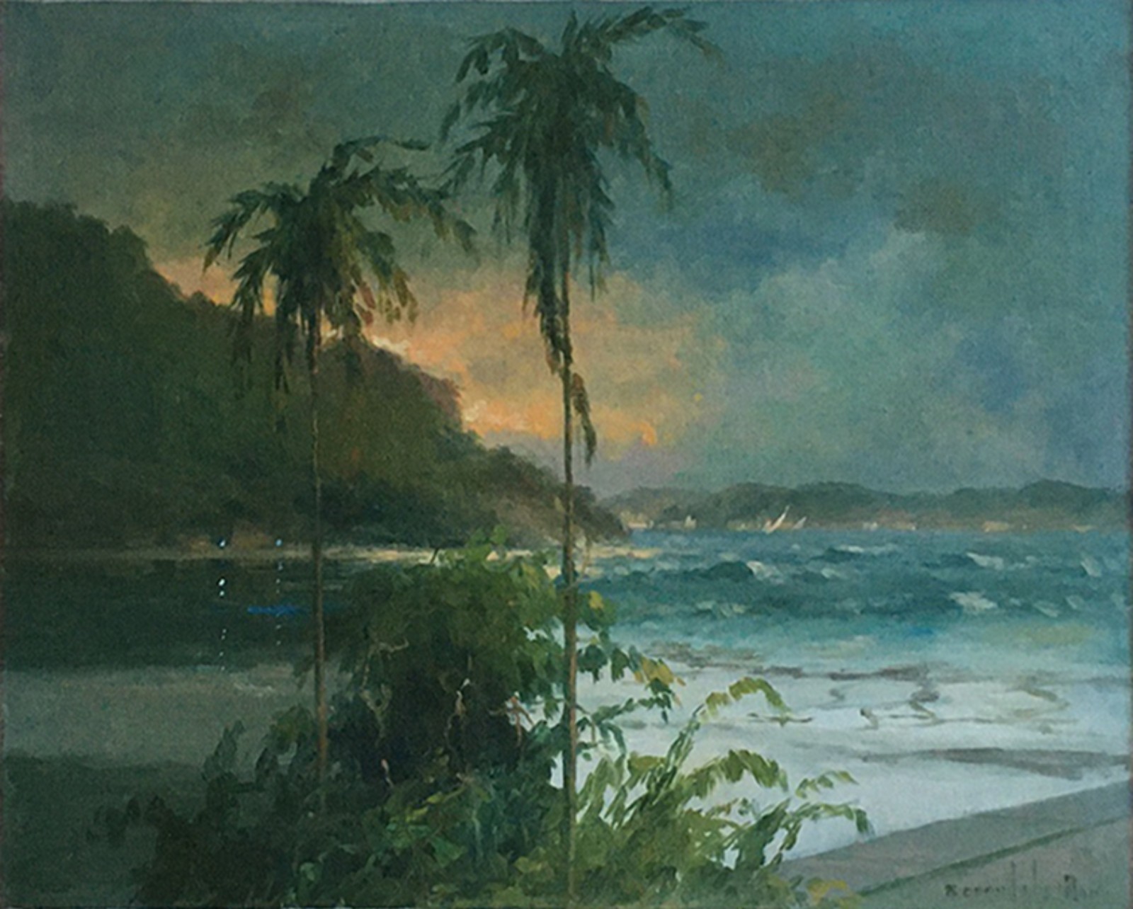 Francisco Coculilo (1893-1971), Nascer do sol na Baía da Guanabara - foto 1 de 4