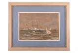 Langerock, Henri. Navios na Baía da Guanabara. ... - Langerock, Henri. Navios na Baía da Guanabara. Aquarela s/ papel, ass. dat. 1982 inf. esq. 29 x 42cm