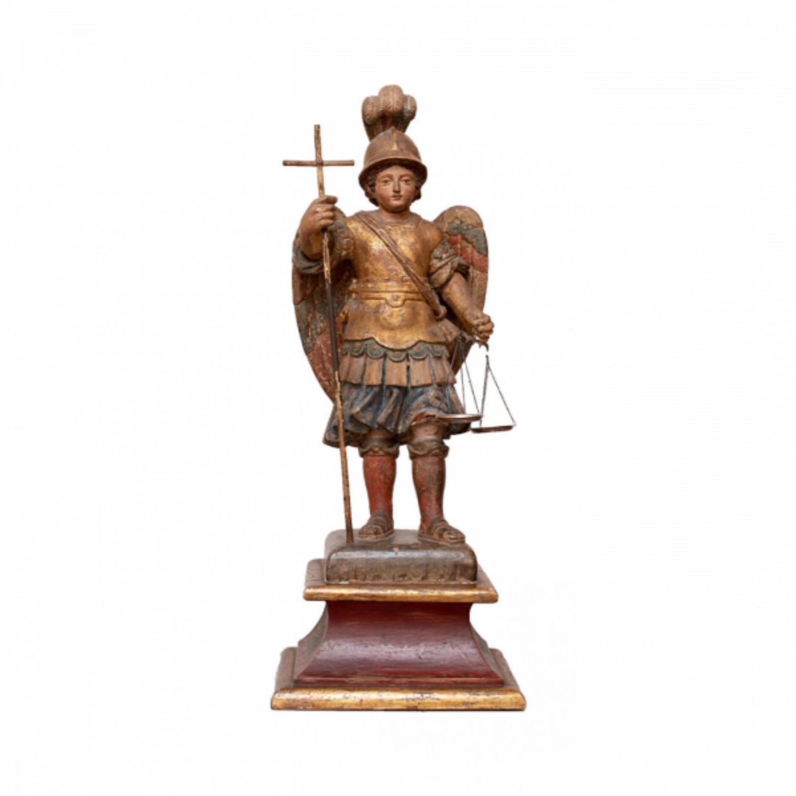 Minas Gerais, século XVIII. São Miguel. Escultura em madeira... - foto 1 de 2