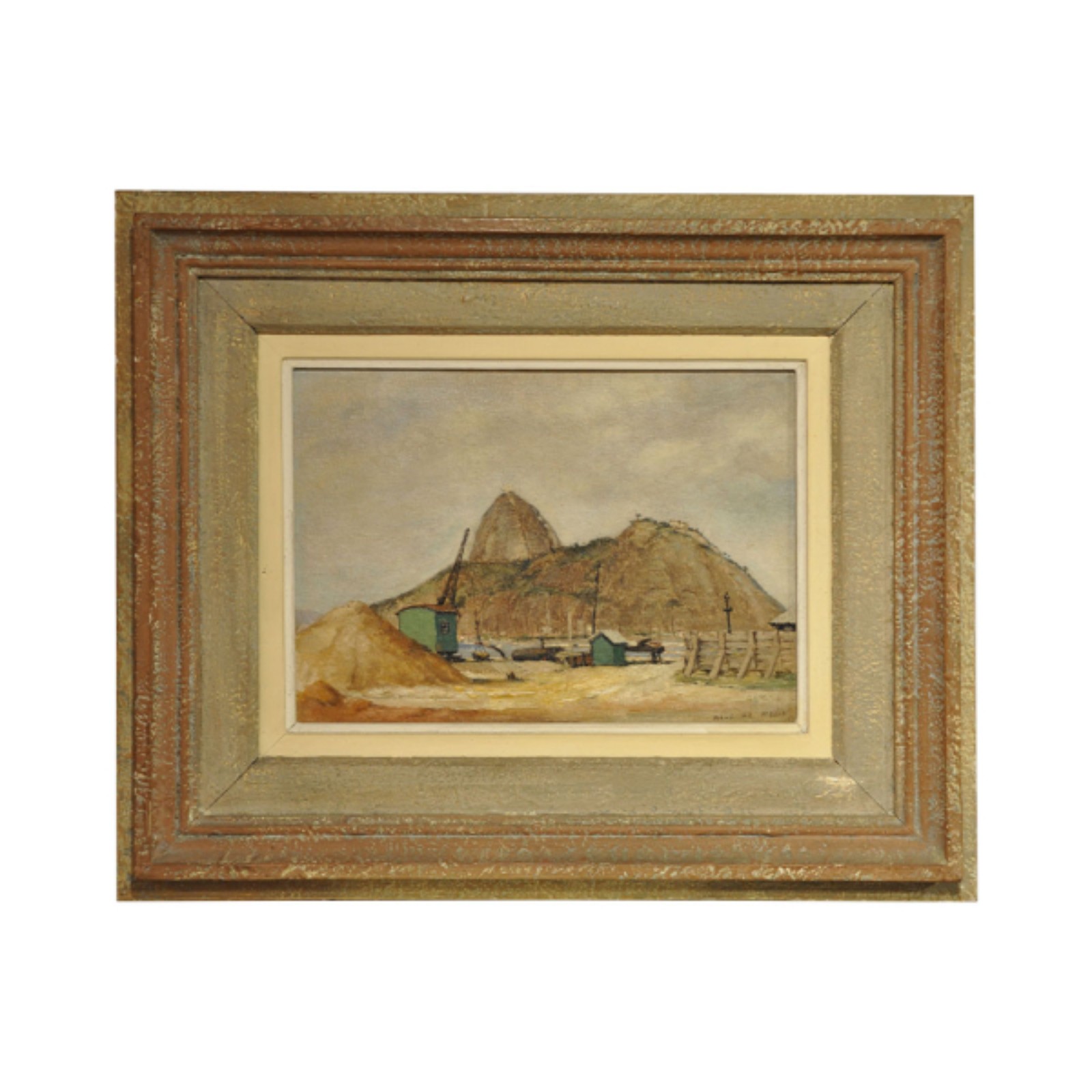 Paisagem com obra e Pão de Açúcar ao Fundo. óleo s/ tela colado em... - foto 1 de 2