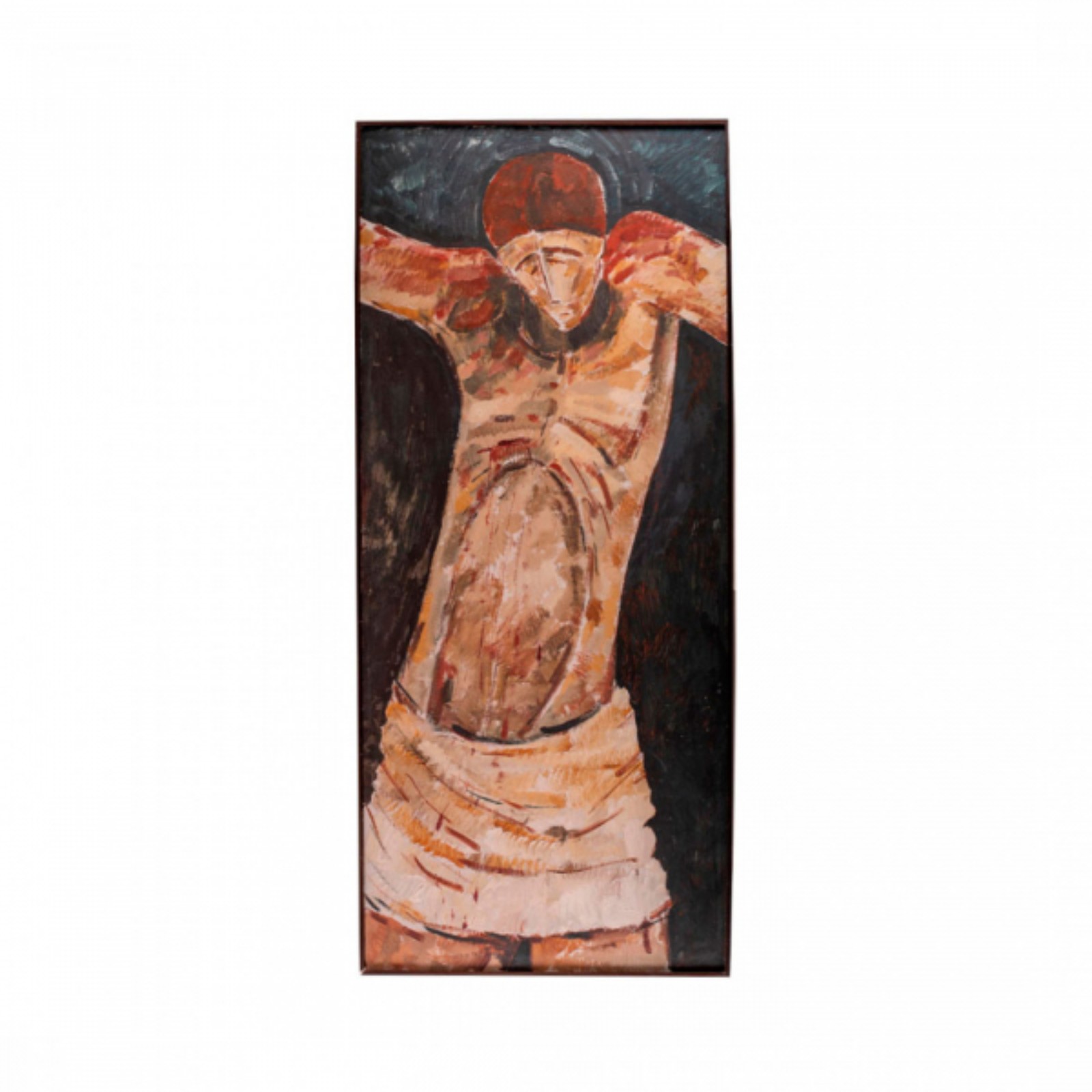 Cristo. Óleo s/ madeira, com resquício de ass. inf. dir. e ass. dat... - foto 1 de 2