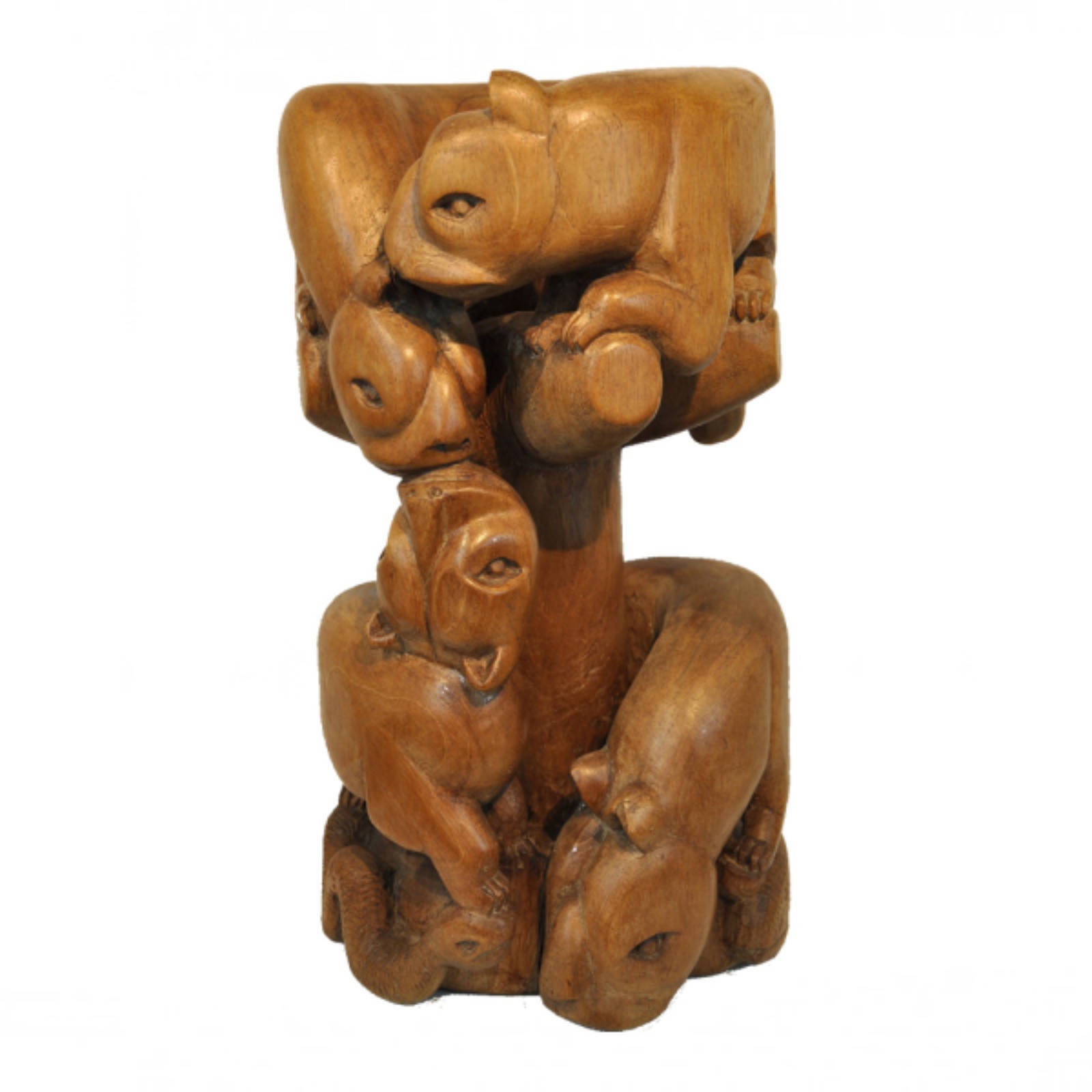 Arthur Pereira. Coluna de Animais. Escultura em madeira, ass. com as... - foto 1 de 2