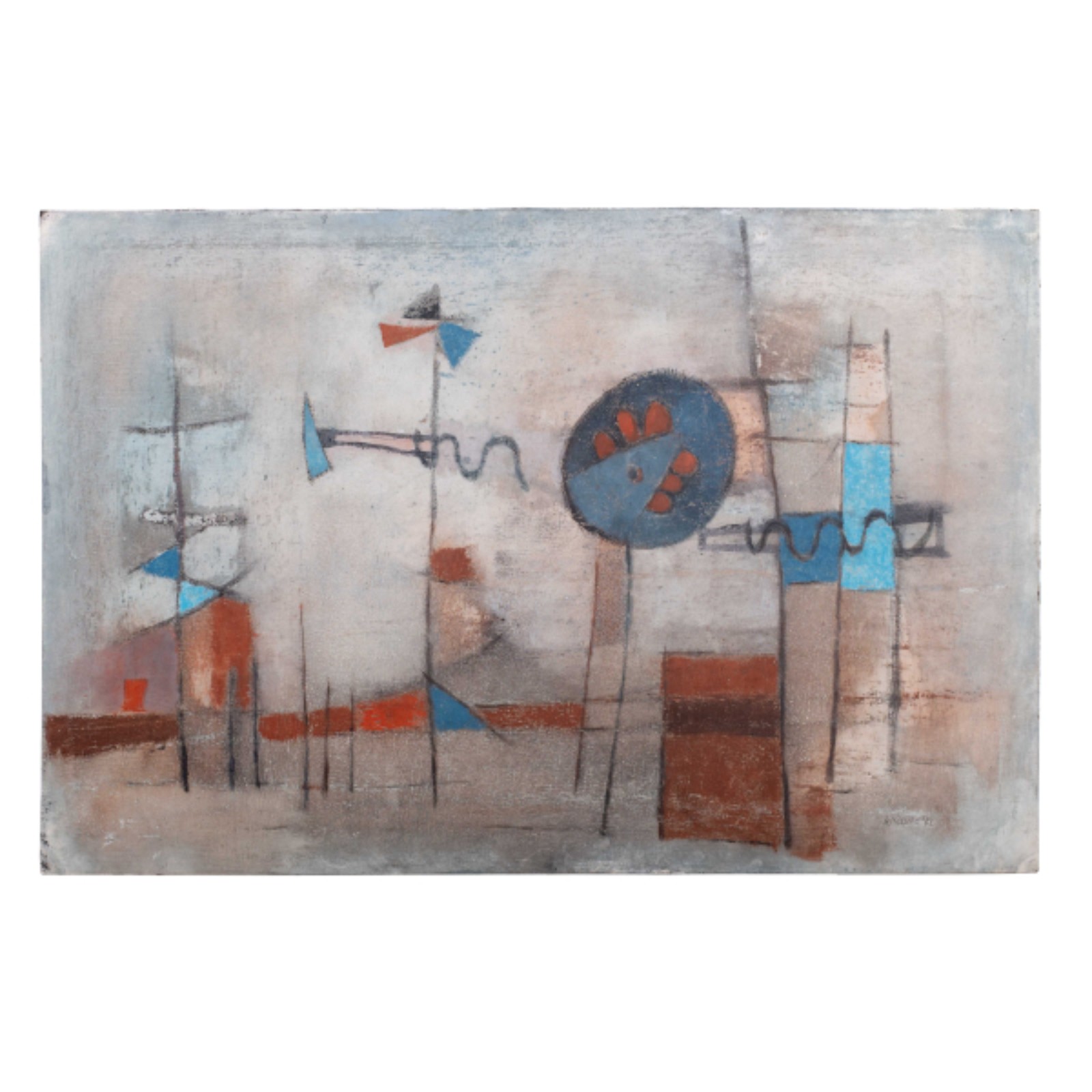 Paolo Rissone. Sem Título. Pastel oleoso s/ papel, ass. dat. 62 inf... - foto 1 de 2