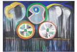 Rubens Gerchman (1942-2008),  - Bicicletas. Nuvens/ cinzas chuvas. Óleo e acrílica s/ tela, ass. titulado e sit. SP no verso. 101 x 140cm