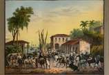 Rugendas (1802-1858), Porto da Estrella, Up the... - Litografia colorida na Inglaterra e realçada com guache e albumina, impressa s/ papel colado em cartão, de Engelmann, executada por V. Adam, a p...