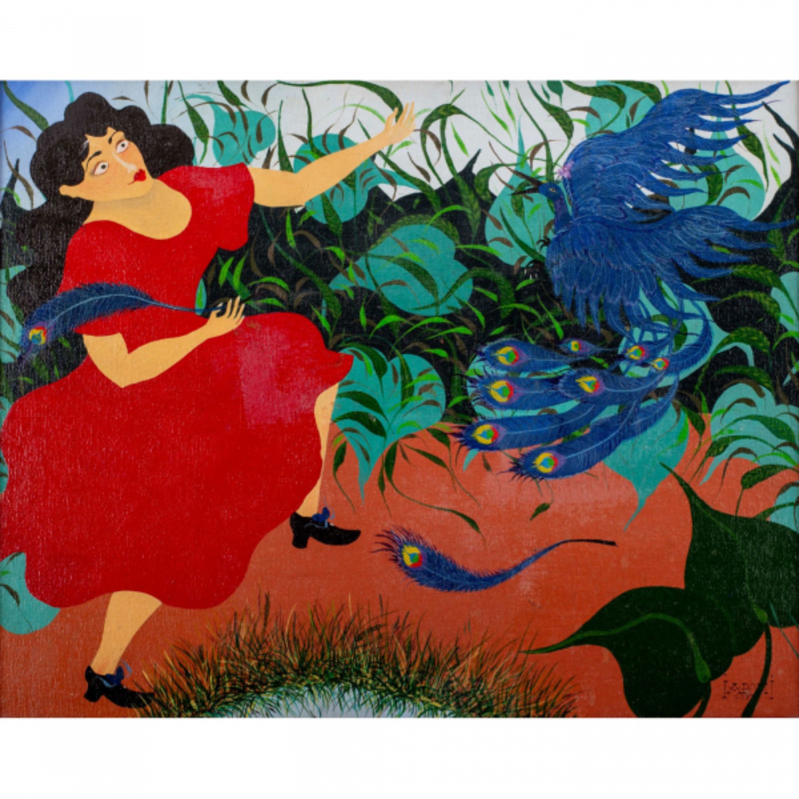 Iaponi Araújo. Maria Roxinha e o Pavão Mágico no Jardim. Acrílica s/... - foto 1 de 3