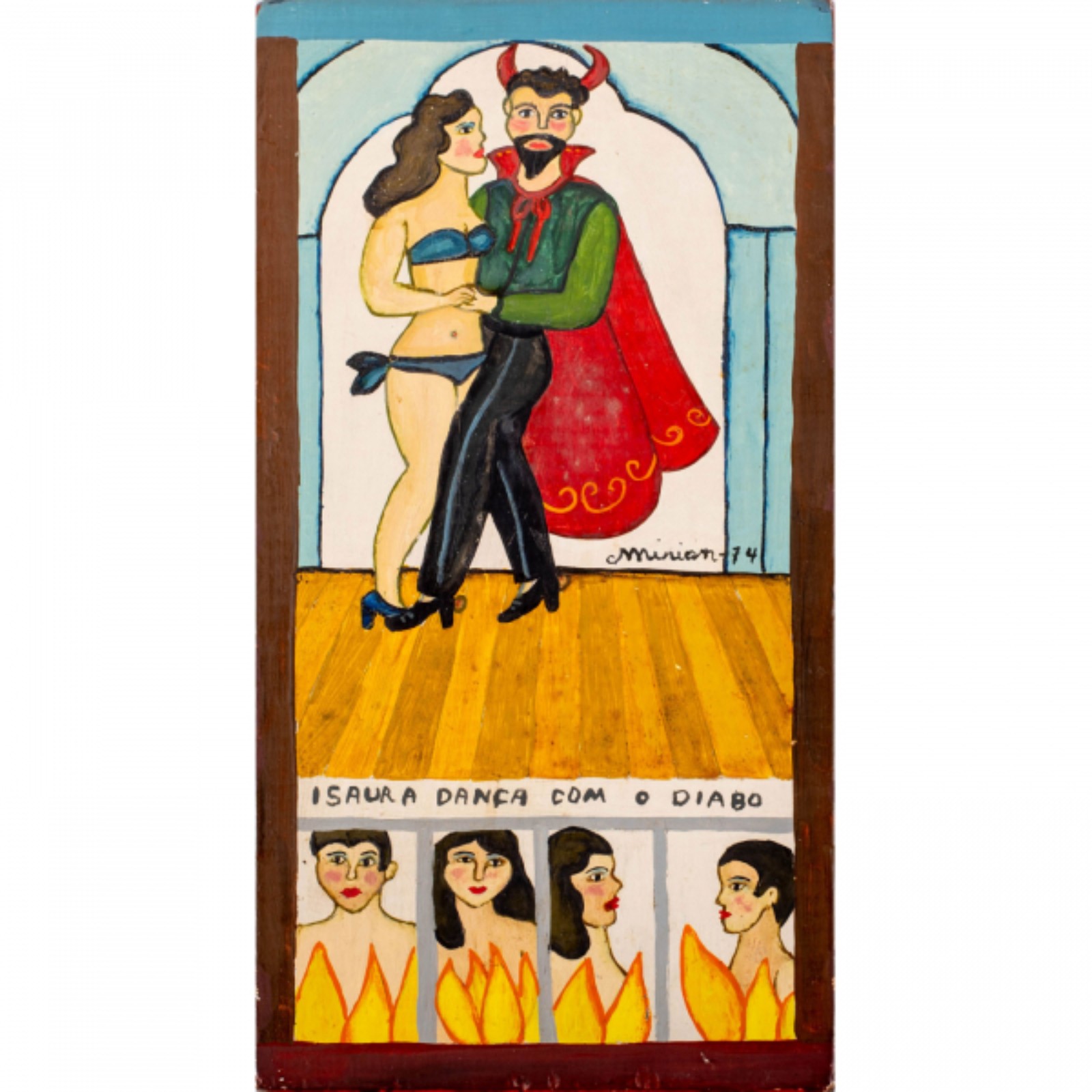 Mirian Inês da Silva. Isaura Dança com o Diabo. Óleo s/ madeira, ass... - foto 1 de 3