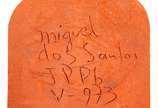 Miguel dos Santos (1944),  - Miguel dos Santos. Figura fantástica. Placa de cerâmica pintada e vitrificada, ass. sit. João Pessoa - PB e dat. V - 1973 no verso. 18,5 x 18cm