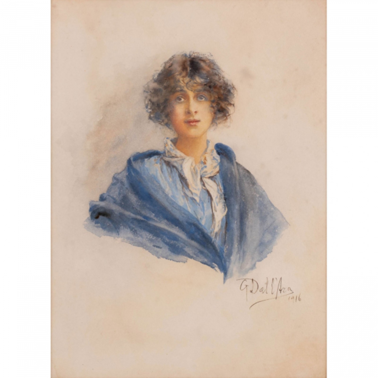Gustavo Dall´Ara. Jovem. Aquarela s/ papel, ass. dat. 1916 inf. dir... - foto 1 de 3