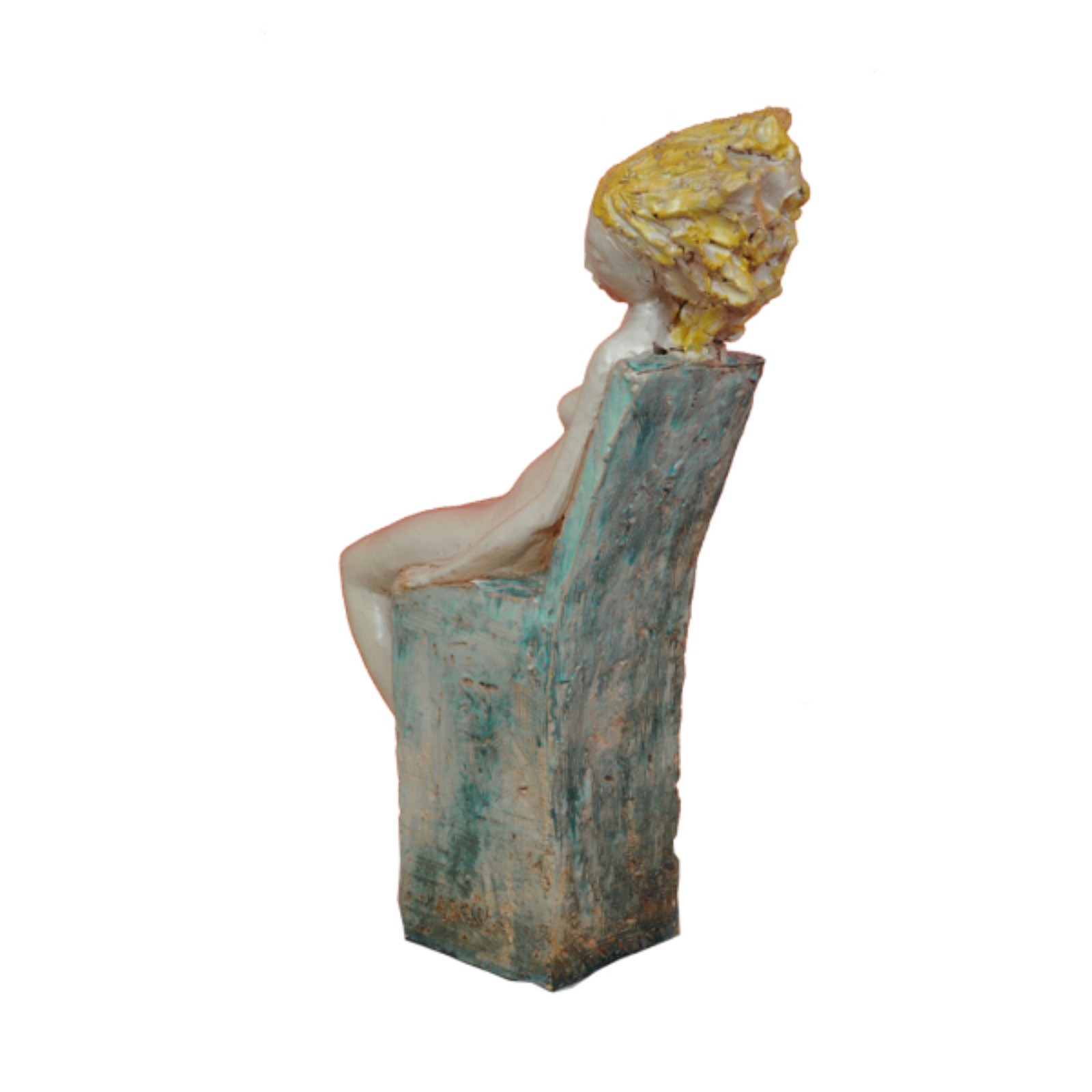 Angelo Taccari. Mulher sentada. Escultura em cerâmica esmaltada, ass... - foto 2 de 2