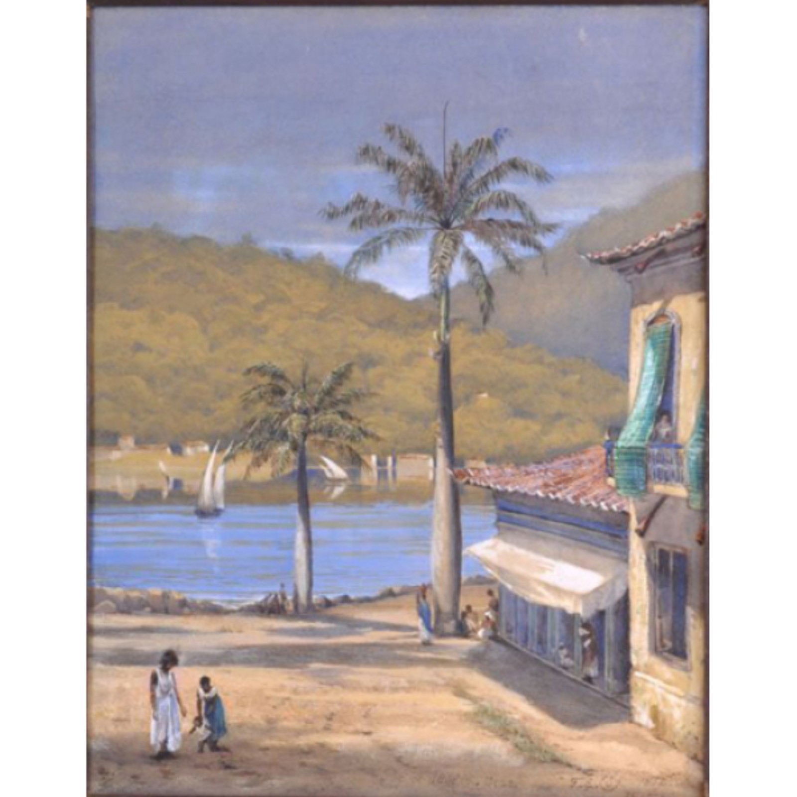 Cox, Frank E. Aquarela e guache s/ papel, ass. dat. 1882 sit. Rio de... - foto 1 de 3