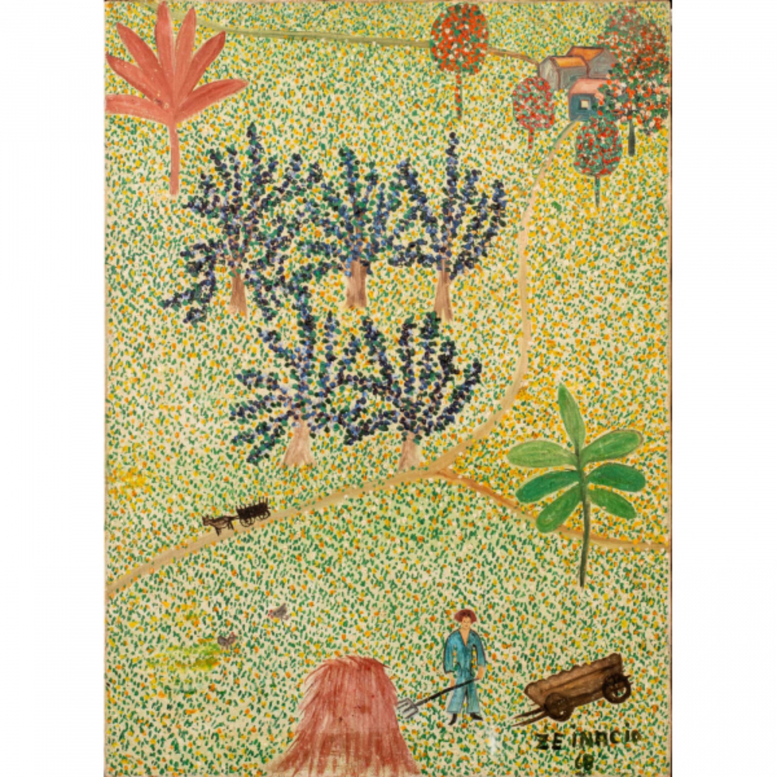 Zé Inácio. Fazenda. Óleo s/ tela, ass. dat. 68 inf. dir. 46 x 33cm - foto 1 de 3