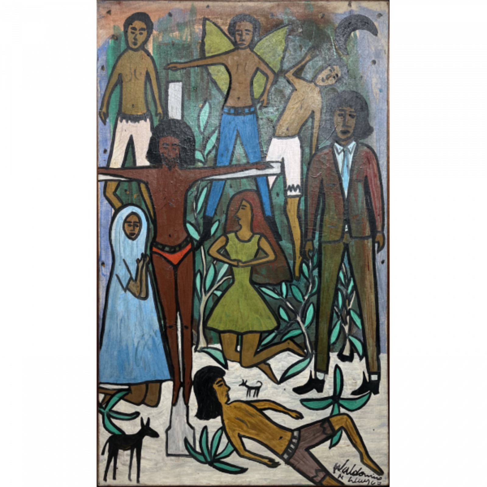 Waldomiro de Deus. Figuras. Óleo s/ tela, ass. dat. 1967 inf. dir. e... - foto 1 de 3