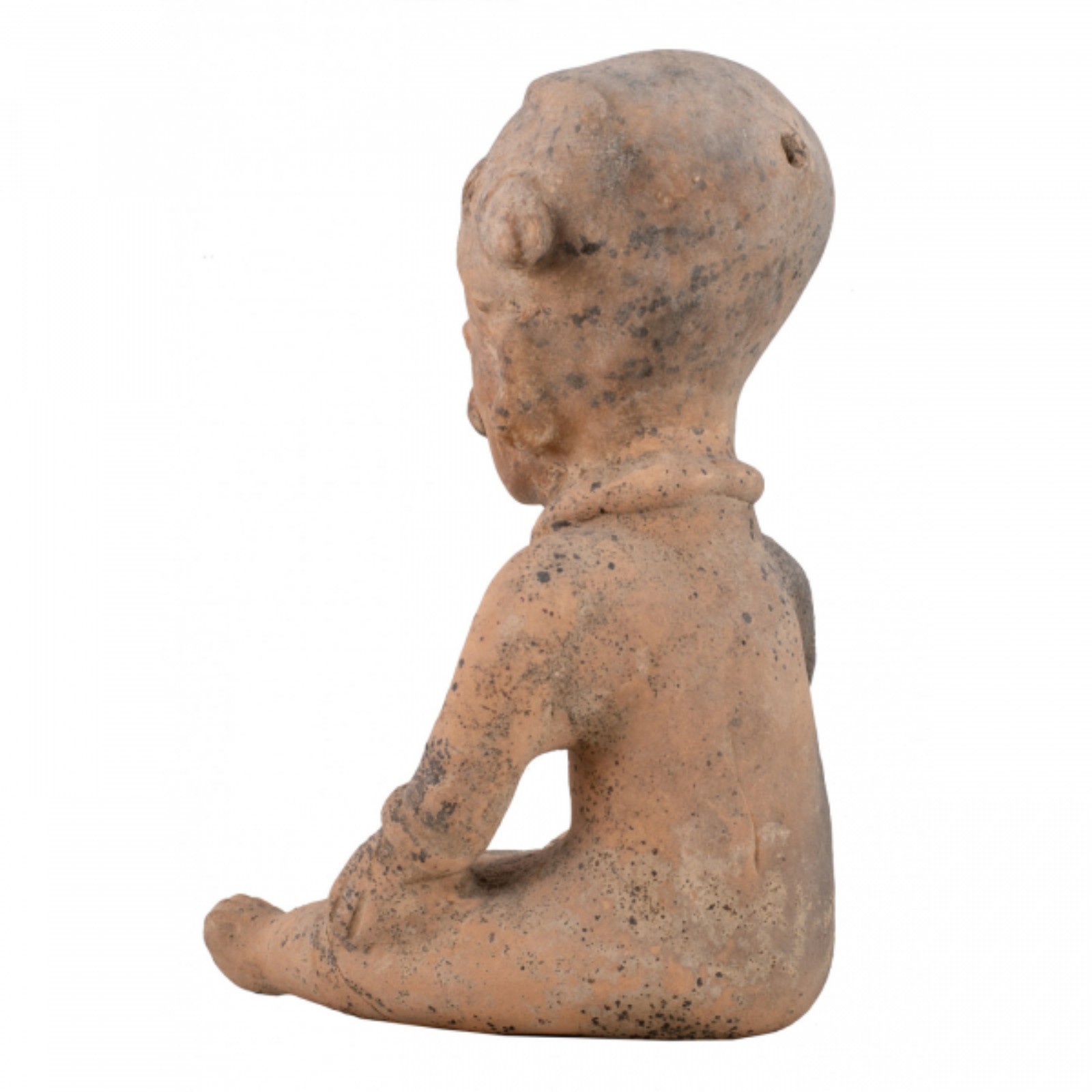 Escultura em cerâmica representando figura sentada (Equador, estilo... - foto 3 de 3