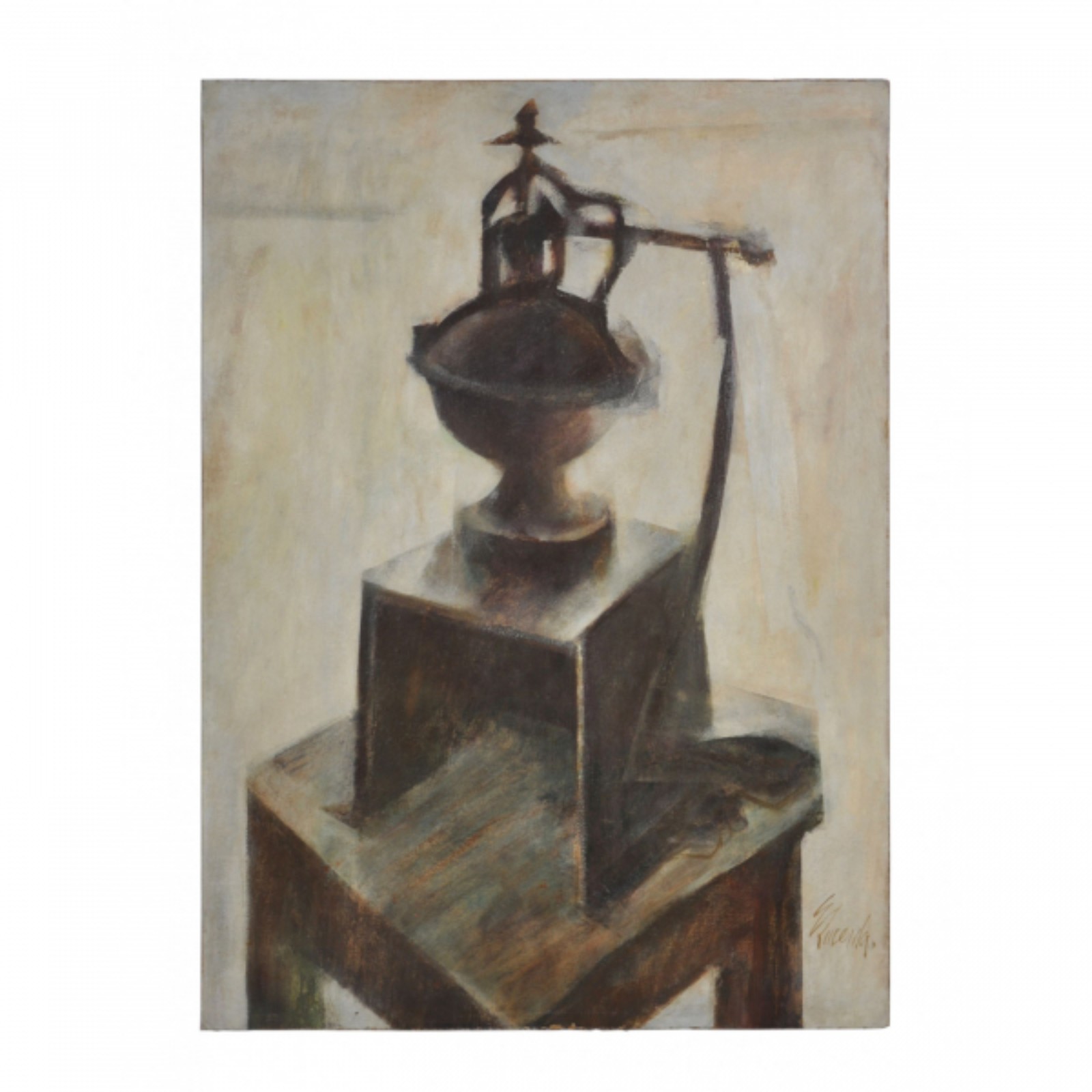 Óleo s/ cartão colado em madeira, ass. inf. dir. 76 x 55,5cm - foto 1 de 2
