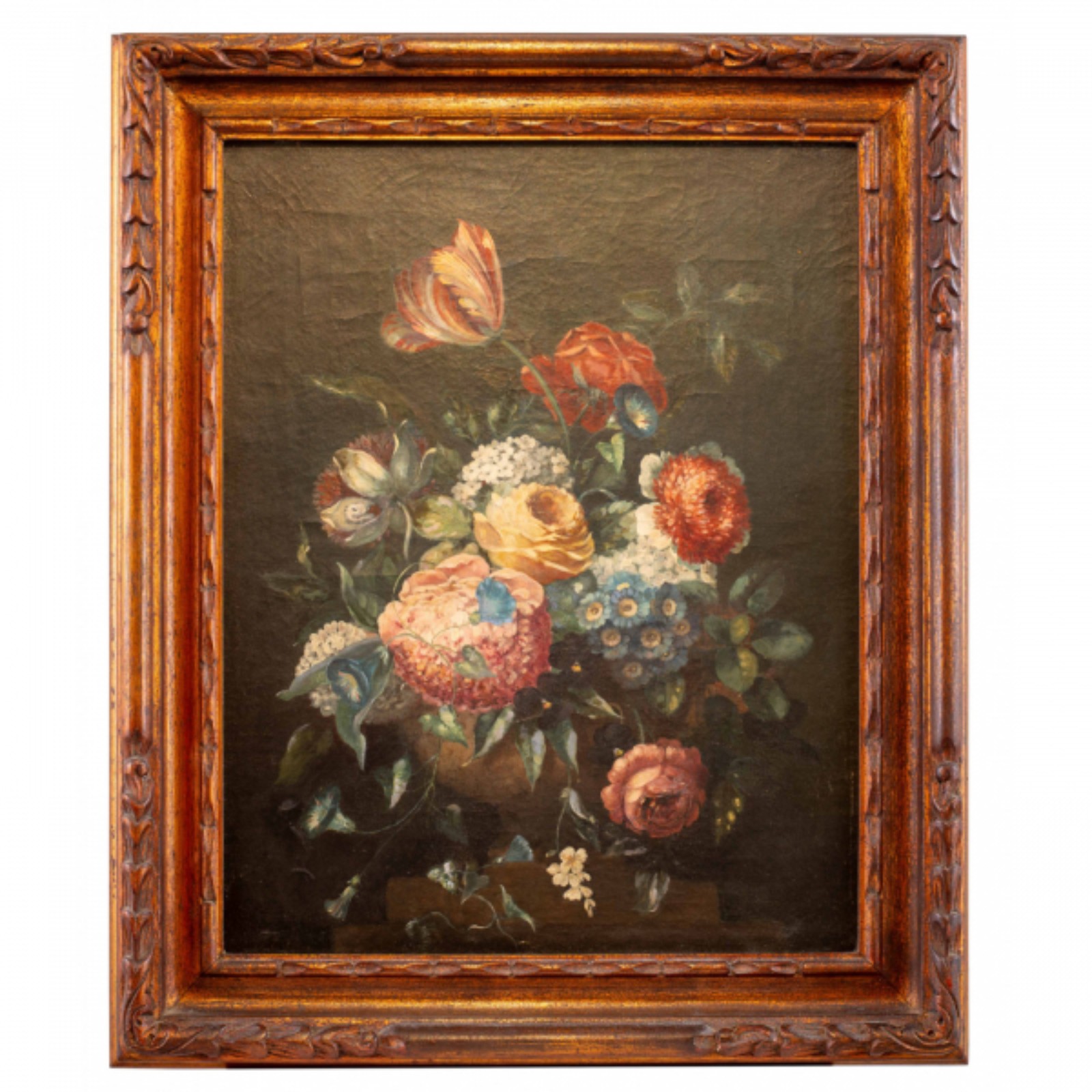 Pintura Europeia (Séc. XIX). Vaso com Flores. Óleo s/ tela, s/ ass... - foto 1 de 2