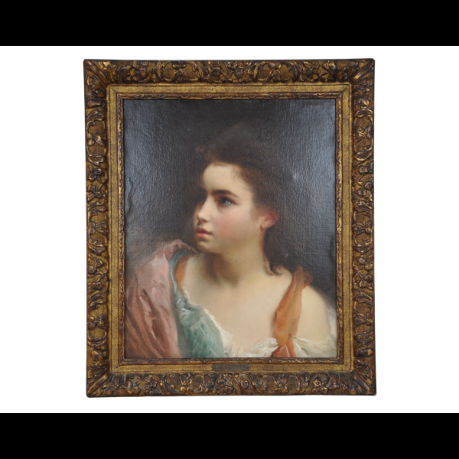 Gustave Jean Jacquet. Retrato de Menina. Óleo s/ tela, ass. lat. dir... - foto 1 de 2