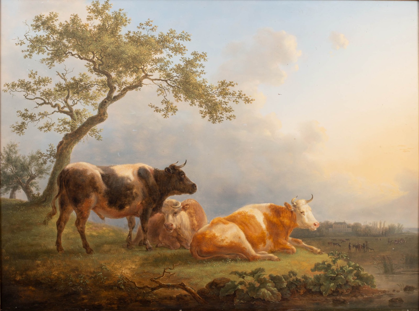 Jean Batiste De Roy. Paisagem com Gado. Óleo s/ tela, ass. dat. 1823... - foto 1 de 4