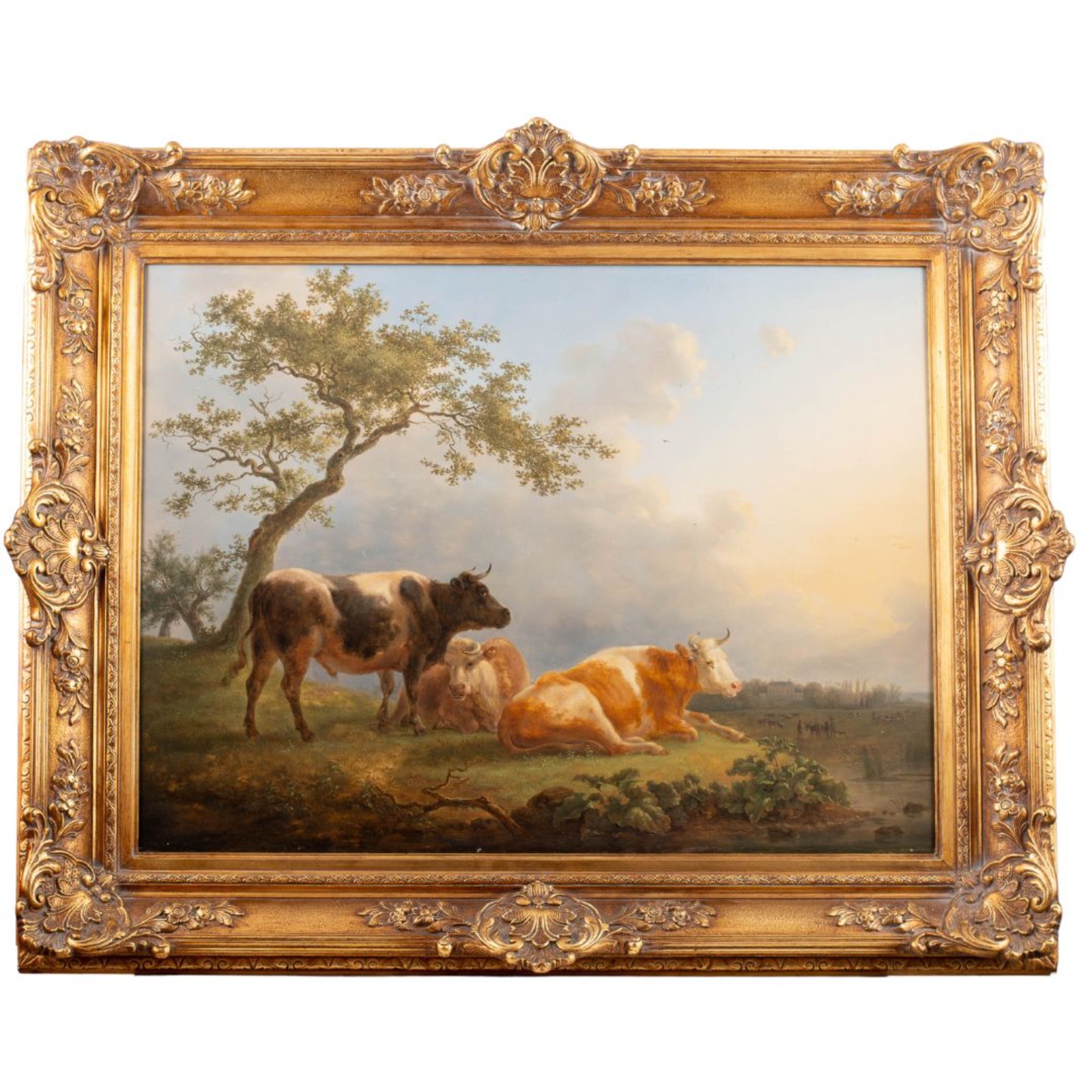 Jean Batiste De Roy. Paisagem com Gado. Óleo s/ tela, ass. dat. 1823... - foto 4 de 4