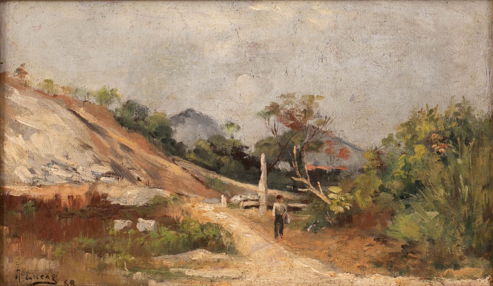 Arthur Lucas. Paisagem com Criança. Óleo s/ tela, ass. dat. 59 inf... - foto 1 de 4