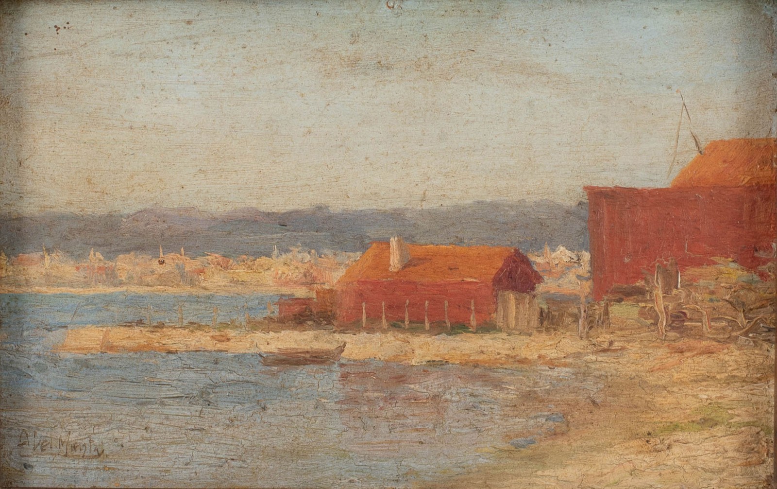 Abel Manta. Paisagem Litorânea. Óleo s/ madeira, ass. inf. esq. 11,5... - foto 1 de 4