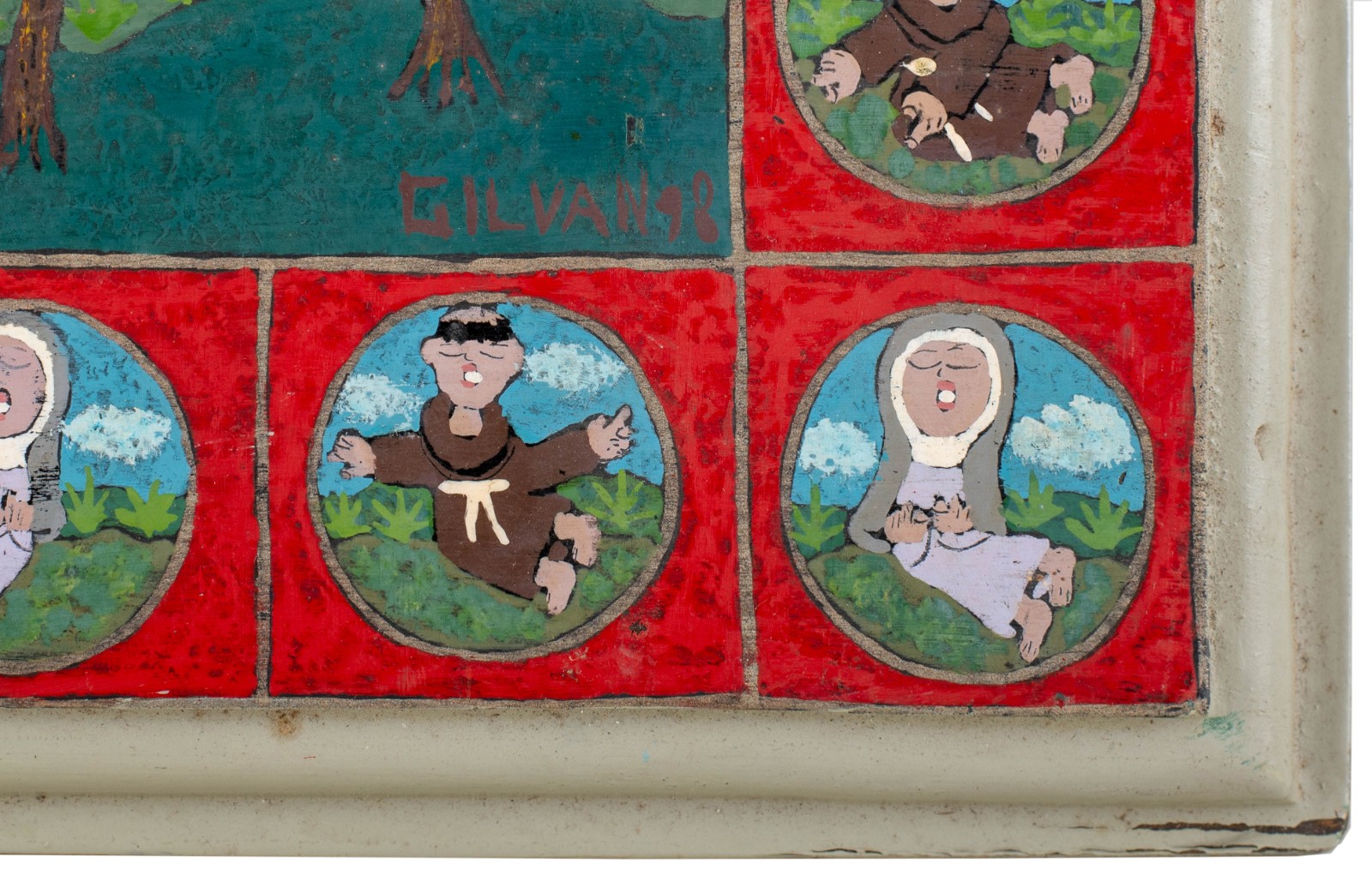 Gilvan. São Francisco deitado na rede. Óleo s/ madeira, ass. dat. 98... - foto 3 de 4