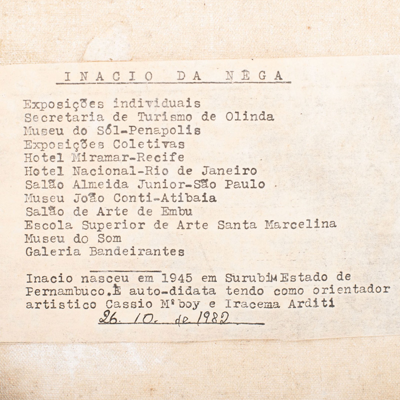 Inácio da Nega. Nadia e Bete. Óleo s/ tela, ass. dat. 982 lat. dir... - foto 3 de 4