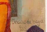 Inácio da Nega,  - Inácio da Nega. Nadia e Bete. Óleo s/ tela, ass. dat. 982 lat. dir. 30 x 40cm. Apresenta craquelês na parte sup.
