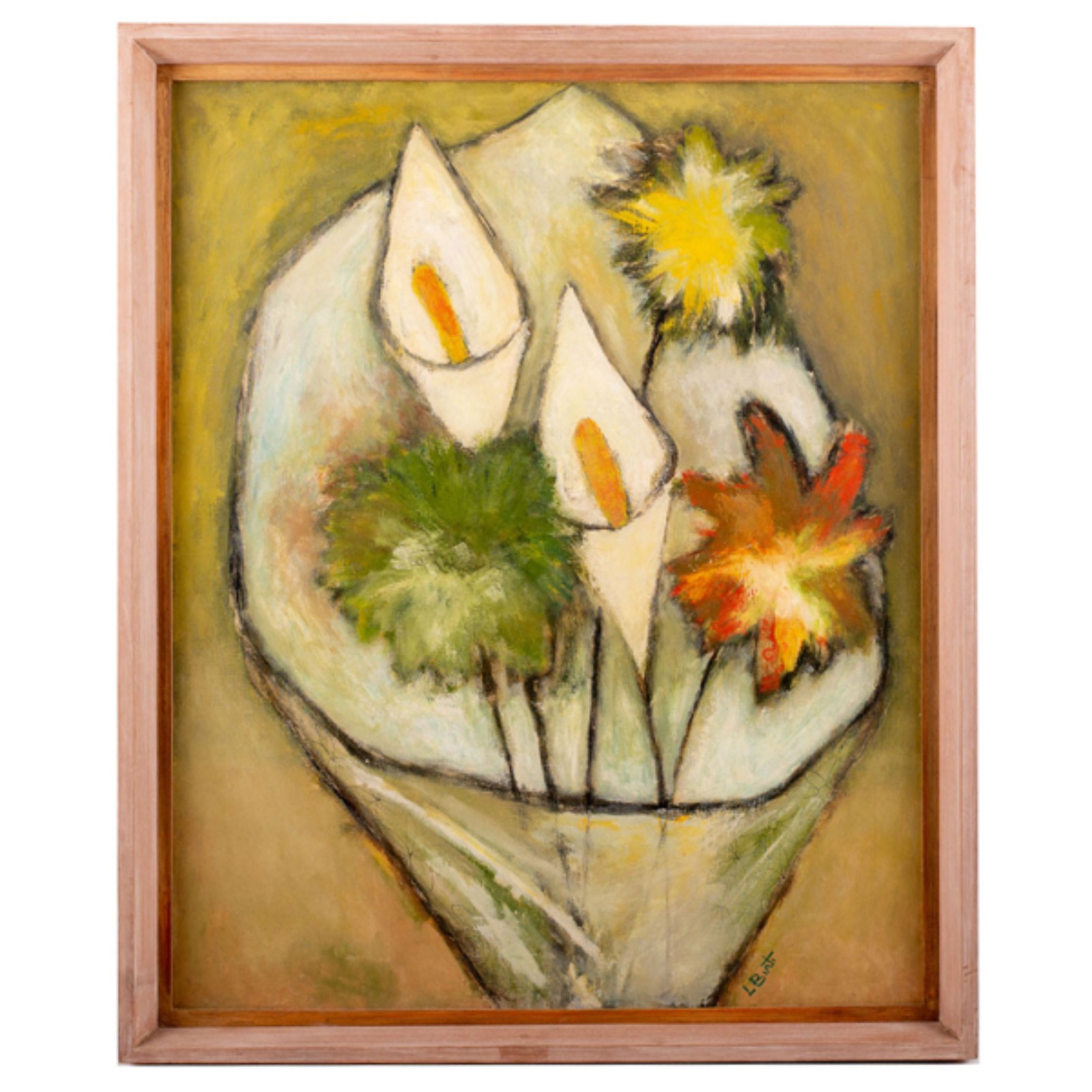 Lionelo Berti. Buquê de Flores. Óleo s/tela, ass. inf. dir. 72,5 x... - foto 1 de 2
