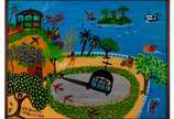 Lia Mittarakis (1934-1998),  - Lia Mittarakis. Ilha de Paquetá. Óleo s/ chapa de madeira, ass. dat. 1989, sit. Paquetá inf. esq. 54 x 72cm