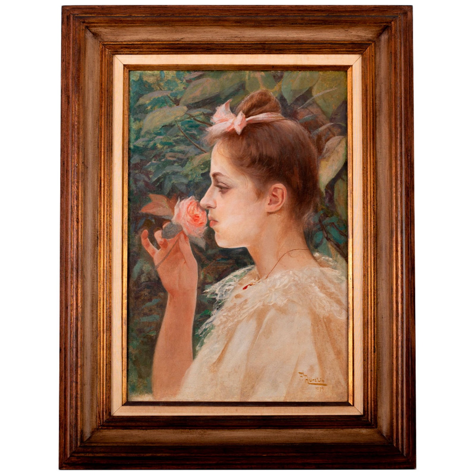 Francisco Aurélio (1854-1916), Menina com Rosa - foto 4 de 4