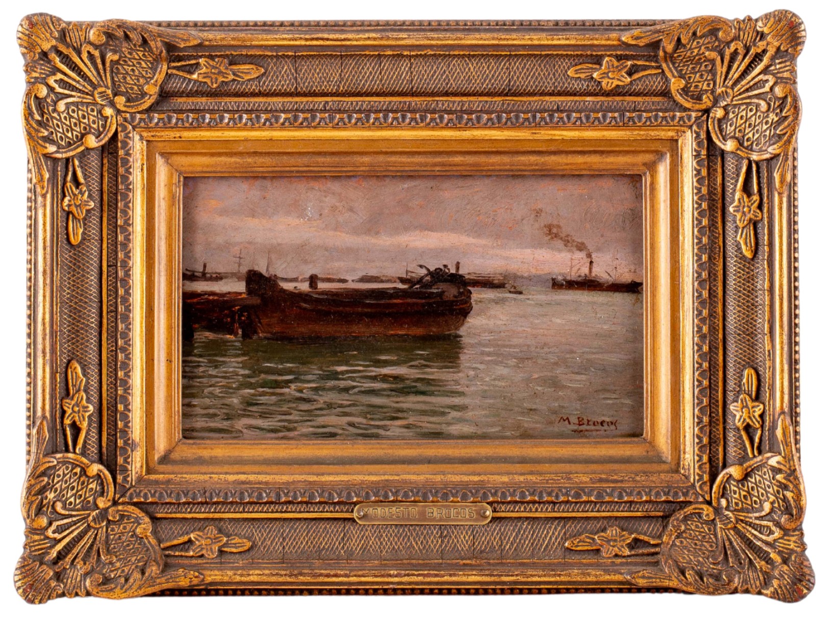 Modesto Brocos (1852-1936), Embarcação no Porto do Rio de Janeiro - foto 4 de 5