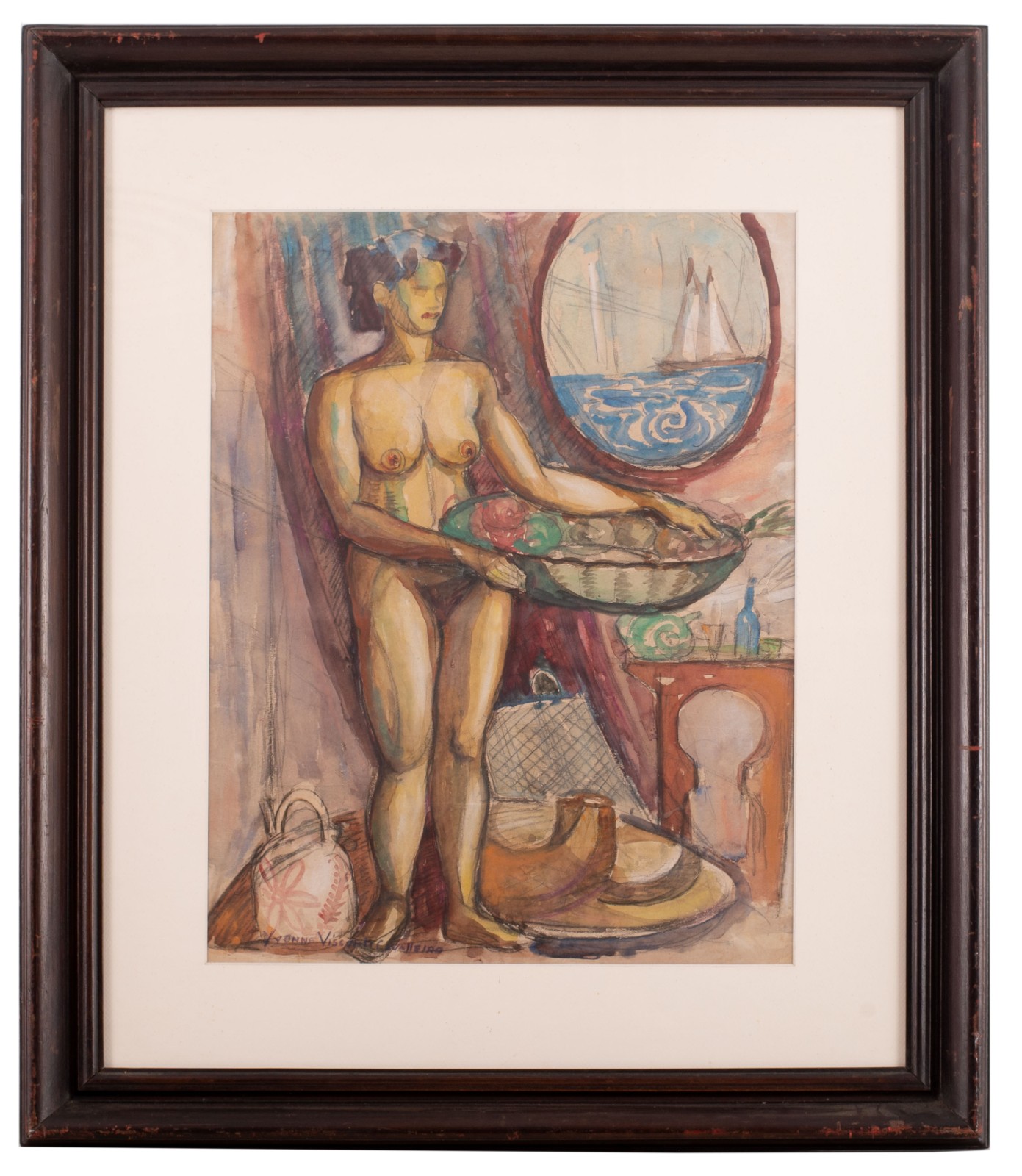 Yvonne Visconti (1902-1965), Modelo com cesta de Frutas - foto 3 de 4
