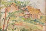 Henrique Cavalleiro (1892-1975), Paisagem rural - Aquarela s/ papel, ass. dat. 945 inf. dir. 24 x 22cm