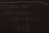Abelardo Zaluar (1924-1987), Sarilho - Vinil s/ tela colada em madeira, ass. dat. inf. dir. e ass. dat., titulado e com etiqueta da Galeria Ipanema no verso. 70 x 70cm