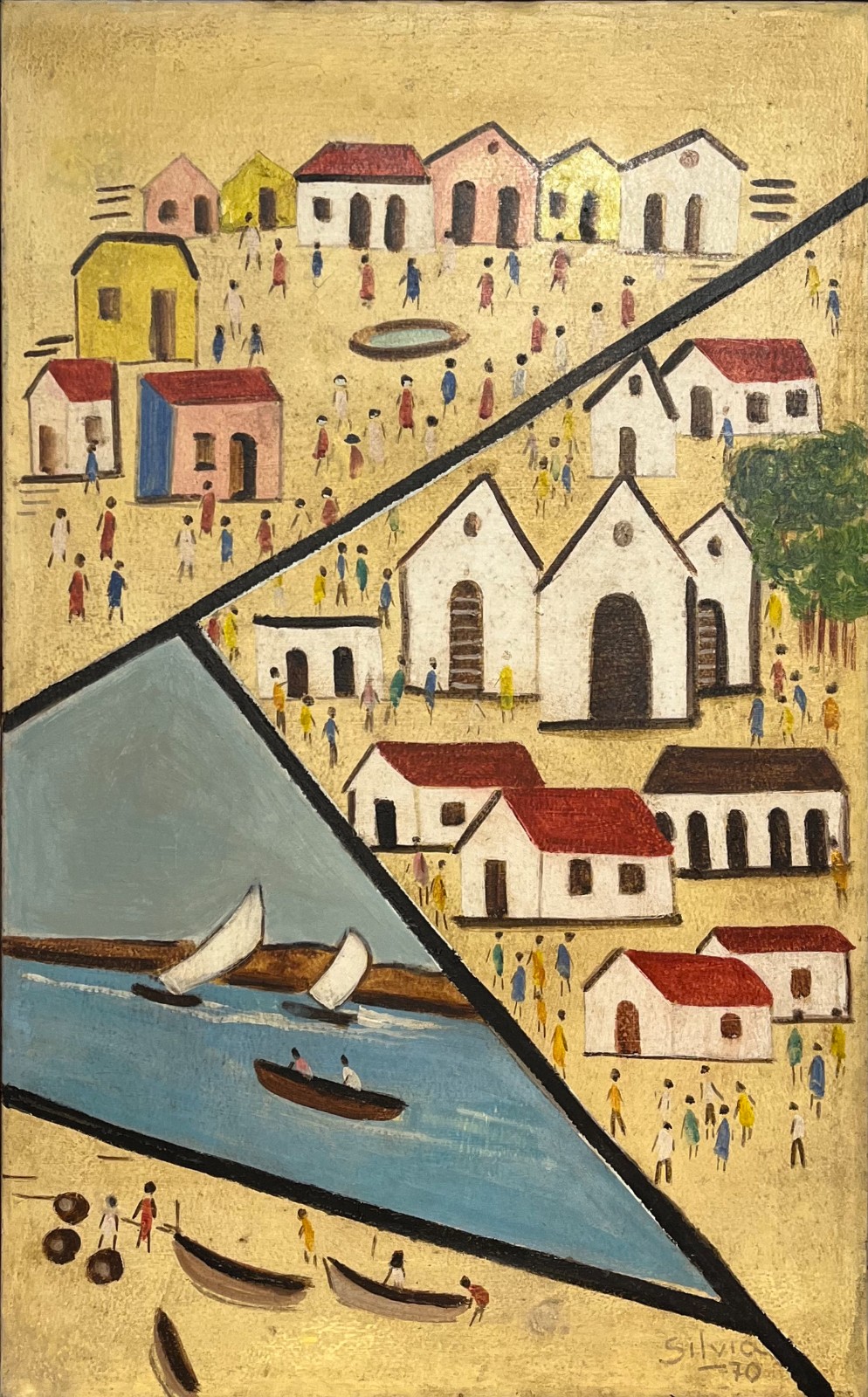 Sylvia de Leon Chalreo (1905-1991), Paisagem com Figuras - foto 1 de 4